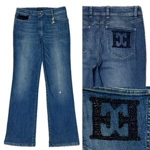 Escada Women’s Bootcut Jeans Embellished 40/10 30-31x34 Vintage